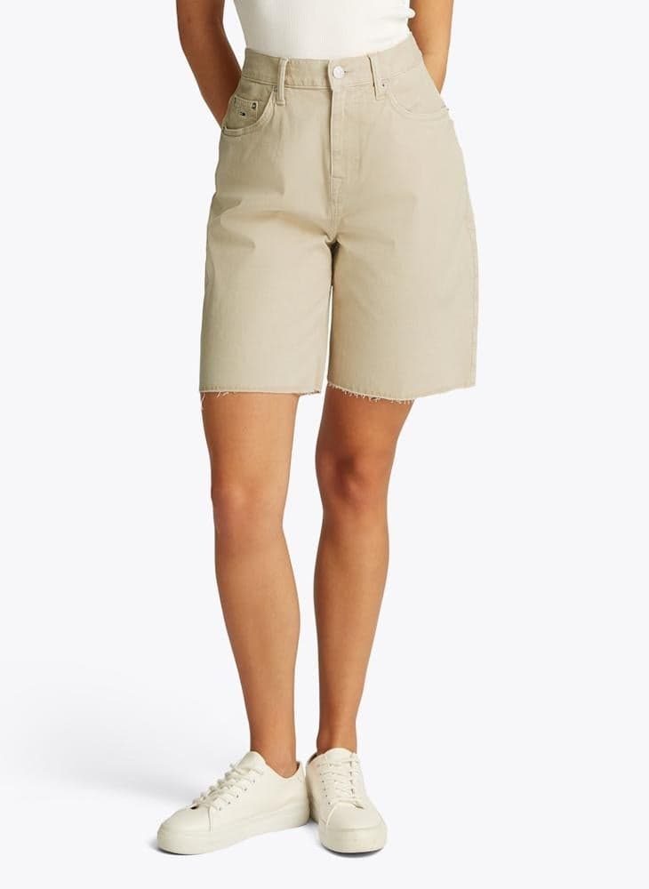 High Waist Garment-Dyed Bermuda Short - Image 1