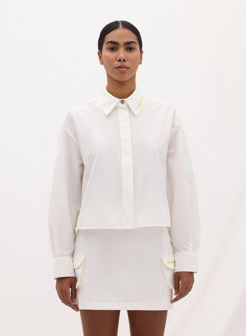 LONG SLEEVE SHIRT 001 in White Cotton - Image 1