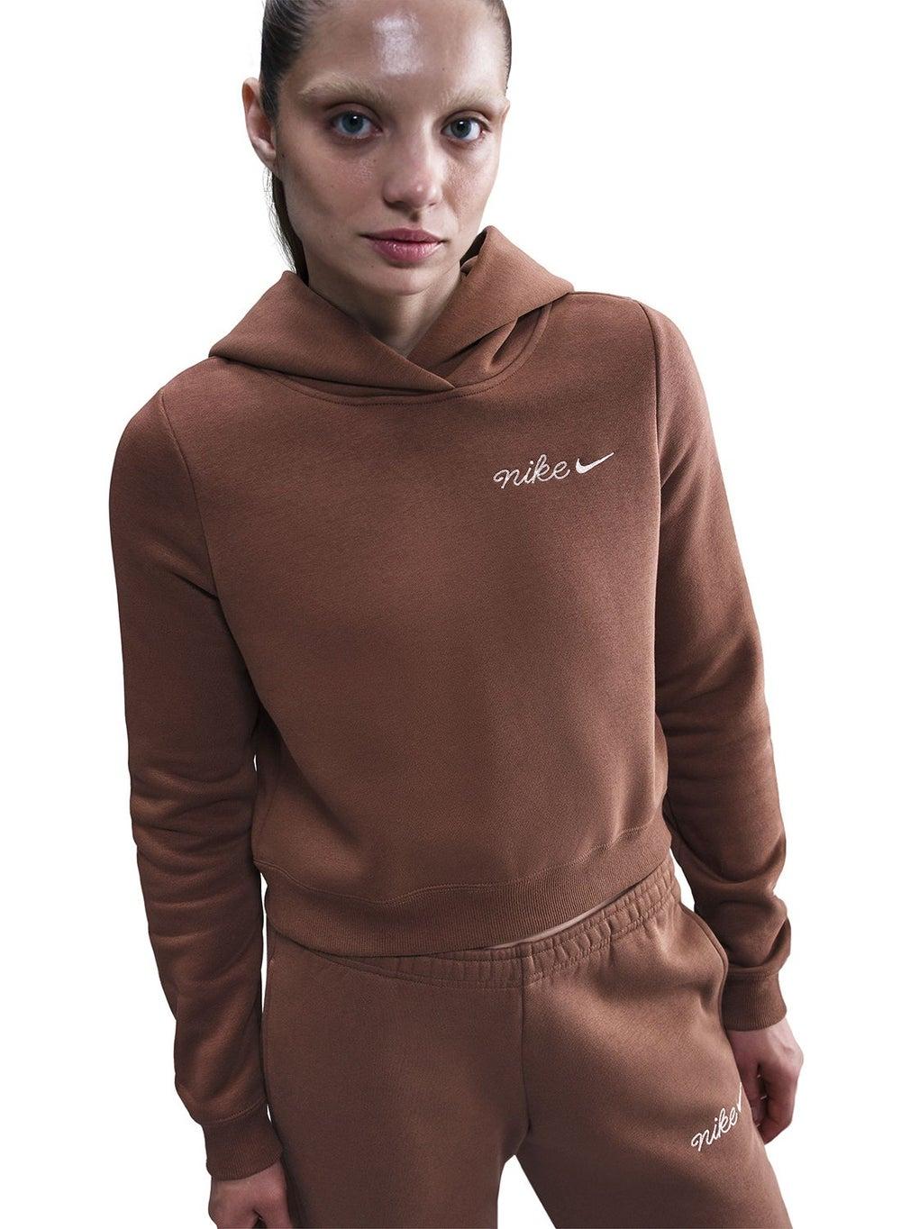 Nike Phoenix Fleece Shrunken Fit Brown Hoodie - Image 1