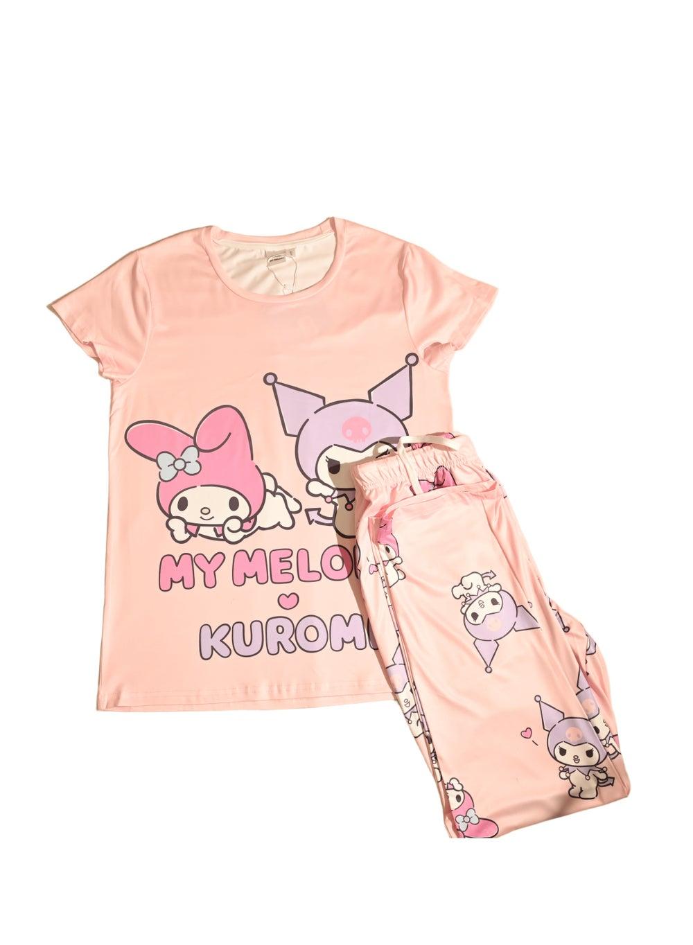 My Melody Women’s Short Sleeve Silky Pajama Set - Image 1
