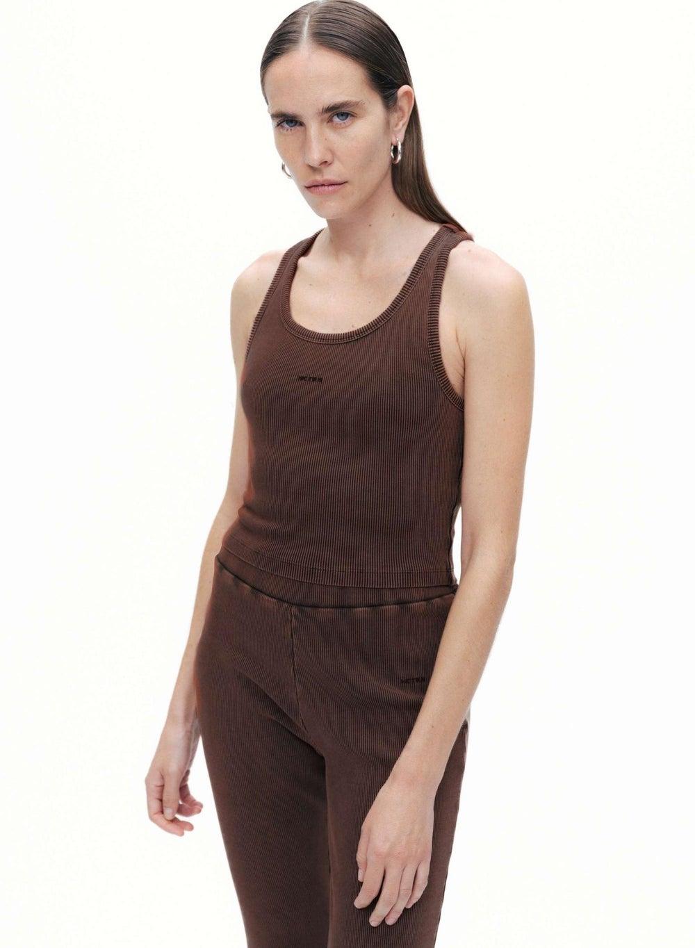 Cropped Ribbed Printed Sleeveless Crop Top - Image 1