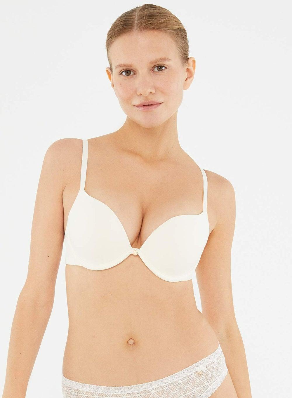 Ecru Push-Up Polyamide Bra - Image 1