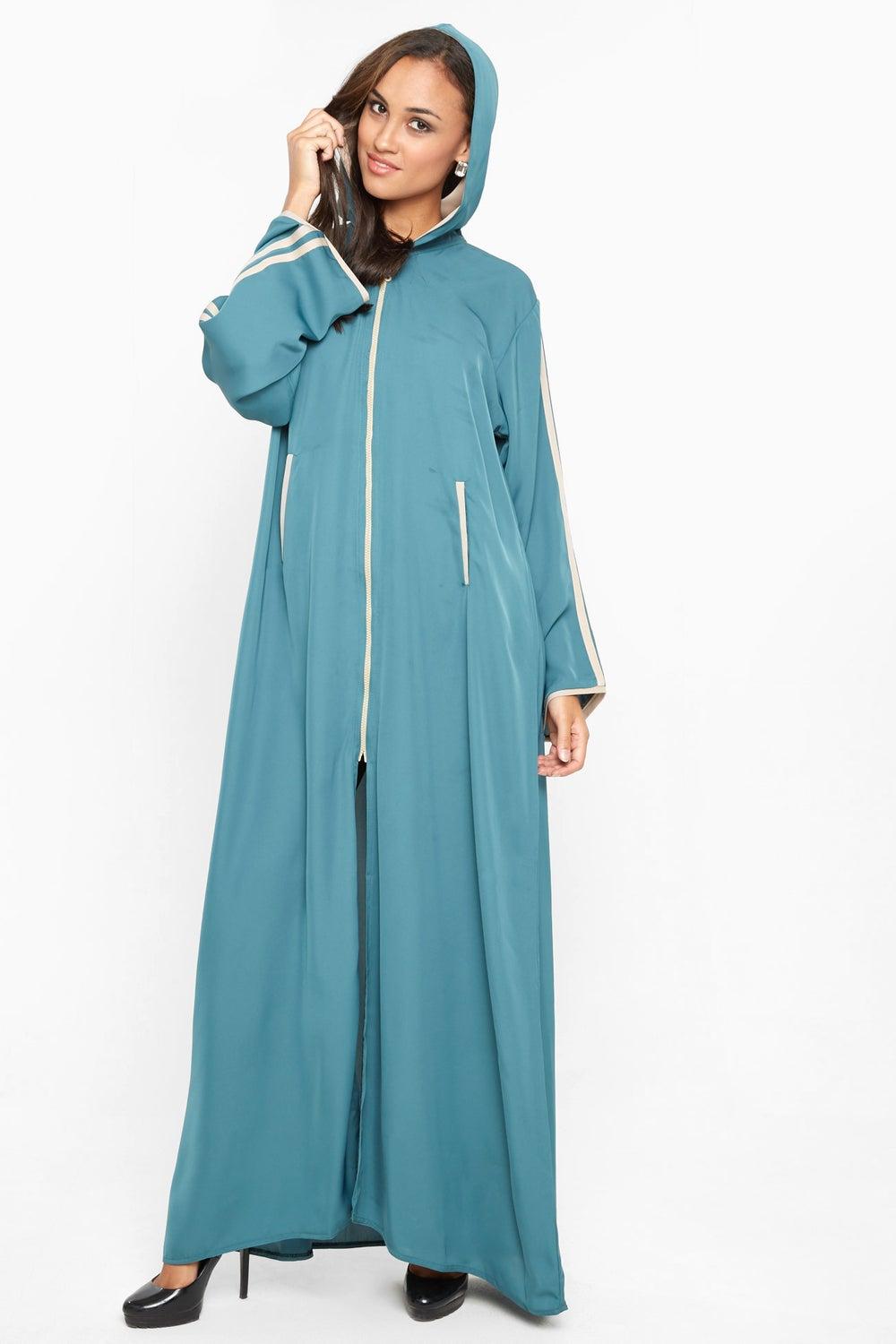 Casual Sporty Hooded Zip Abaya AJ587A - Image 1