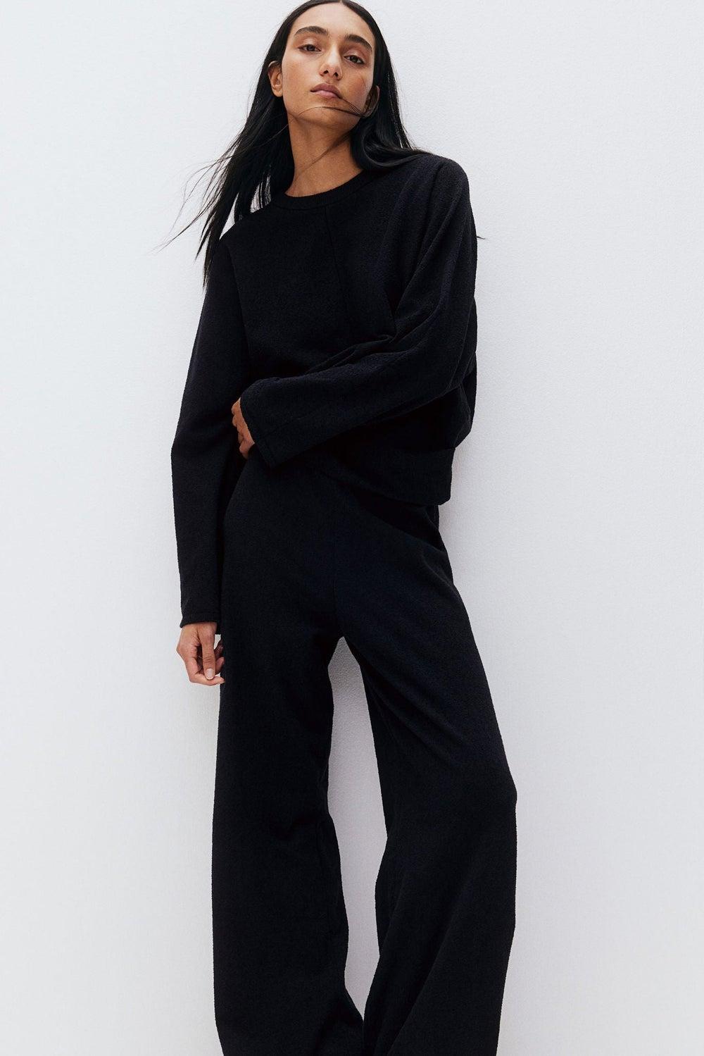 Bouclé-Knit Loose-Fit Jumper with Seam Detail - Image 1