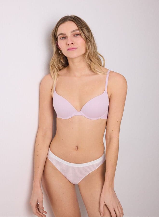 Pink Cotton Push-Up Bra for Everyday Support - Image 1