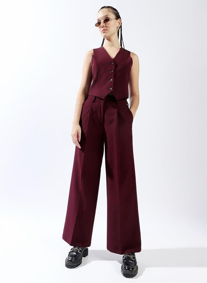 U-Neck Sleeveless Waistcoat Trouser Co-ord Set - Image 1