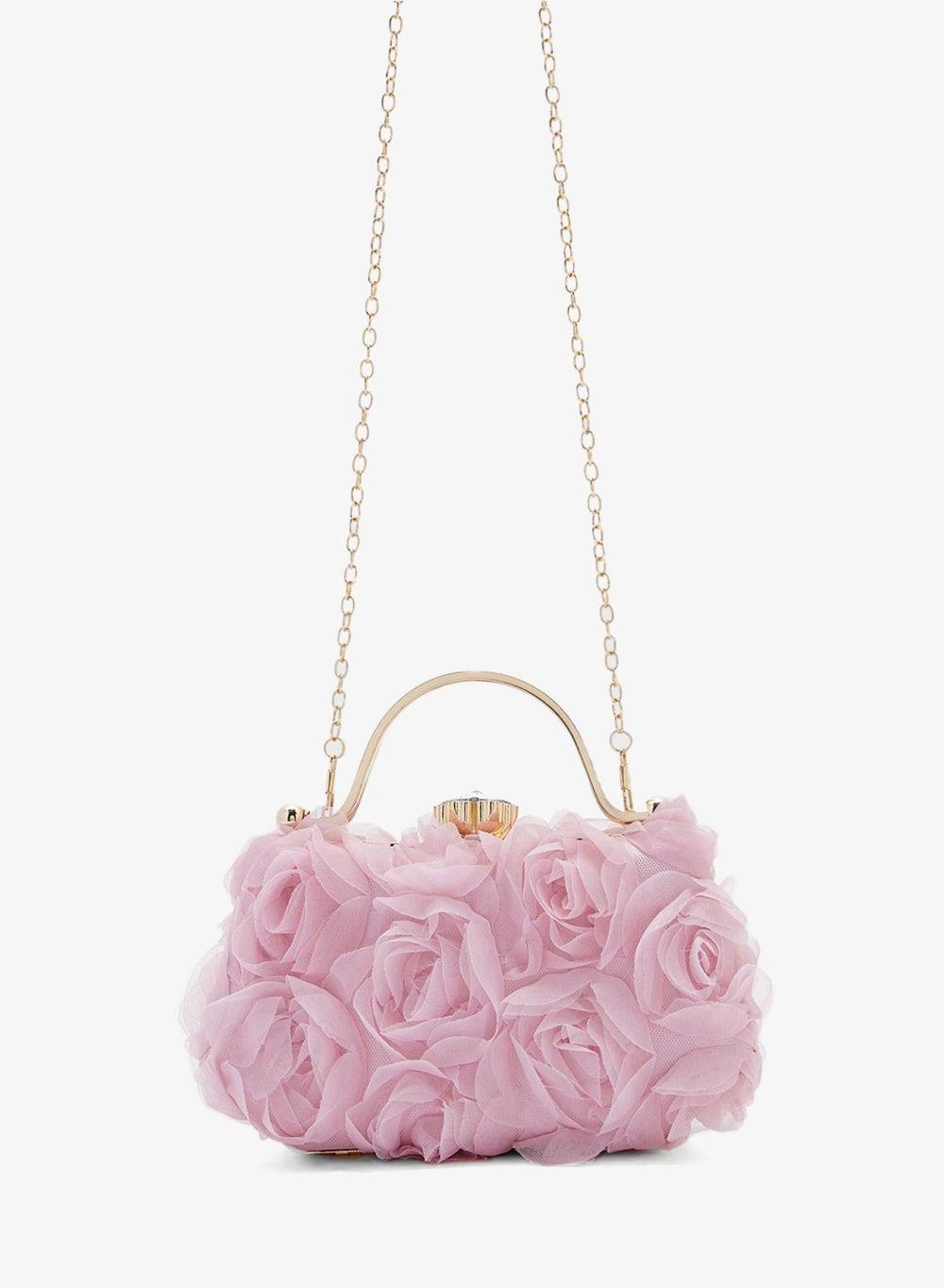 Rose Floral Clutch Bag for Women - Image 1