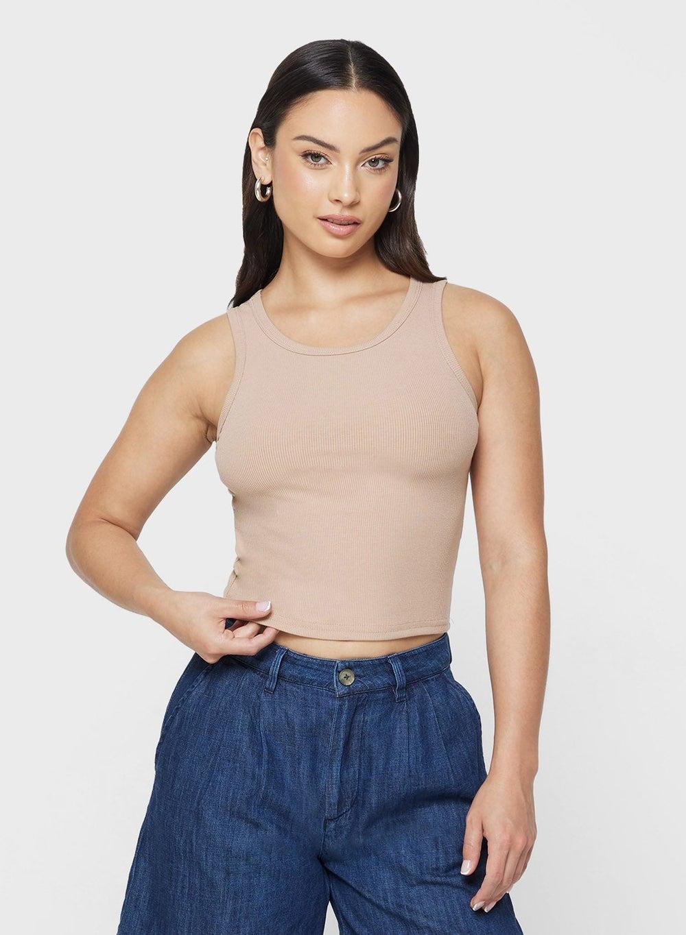 Solid Ribbed Tank Top for Everyday Layering - Image 1