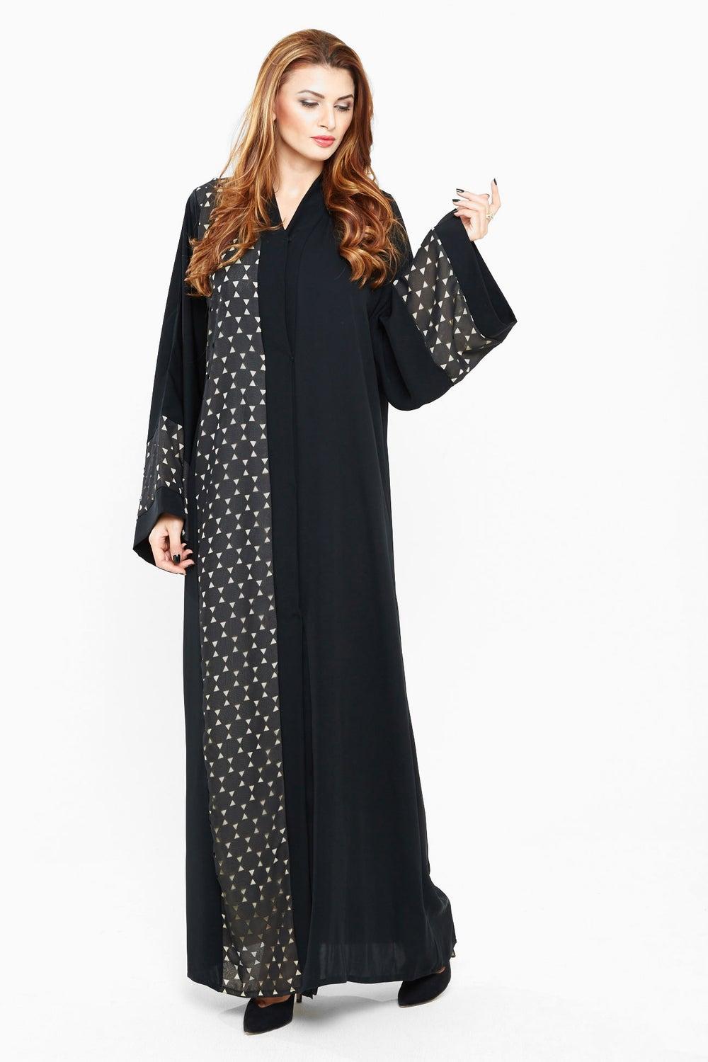 Casual Laser Cut Abaya with Sheilamade Abaya-AJ433A - Image 1