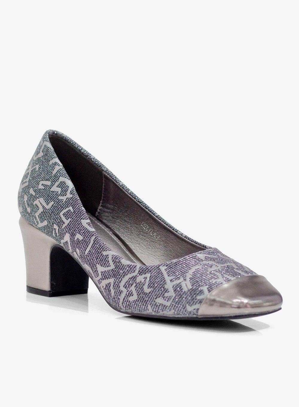 Delilah Comfy Pewter Pointy Court Shoe, 5cm Heel - Image 1