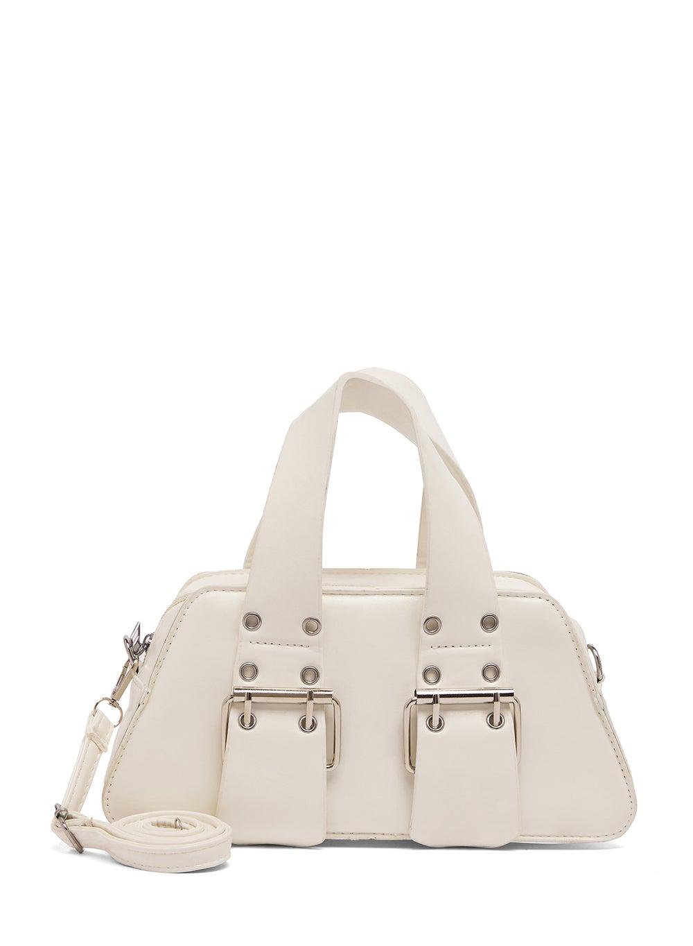 Metal Buckle Detail Embellished East-To-West Shoulder Bag - Image 1