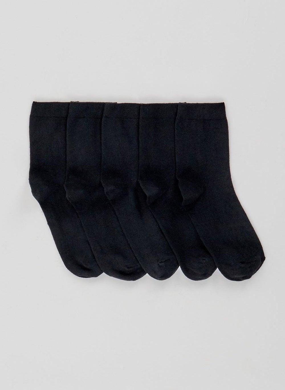 5 Pack Black Ankle Socks for Women - Image 1