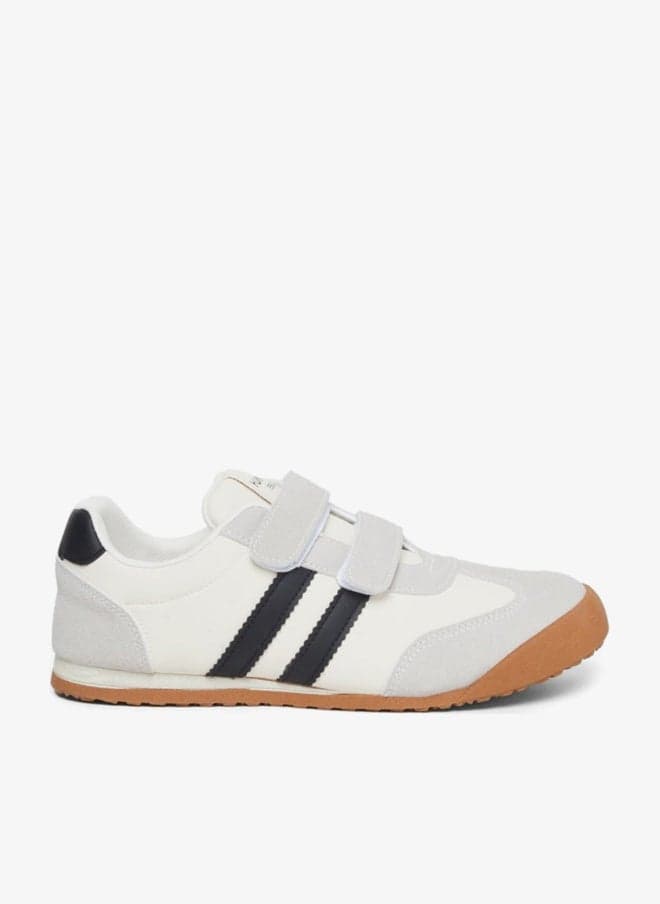 Women Beige Hook and Loop Low-Top Sneakers - Image 1