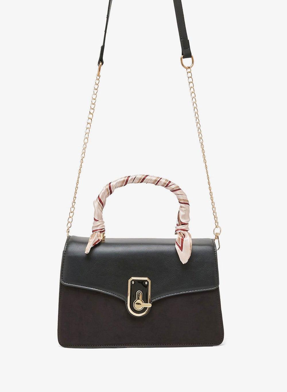 Classic Satchel with Gold Buckle and Strap - Image 1