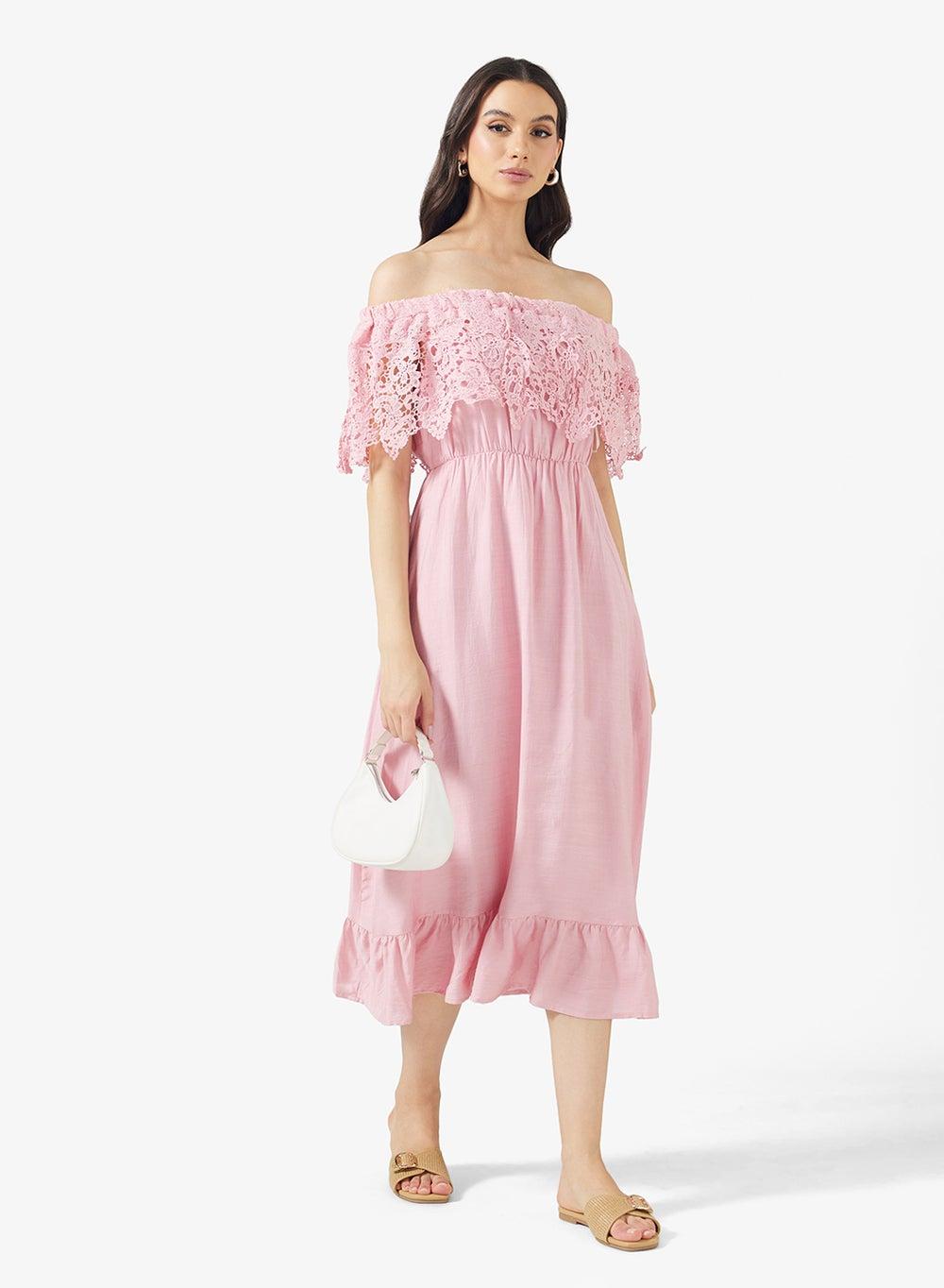 Off Shoulder Midi Dress for Women - Image 1