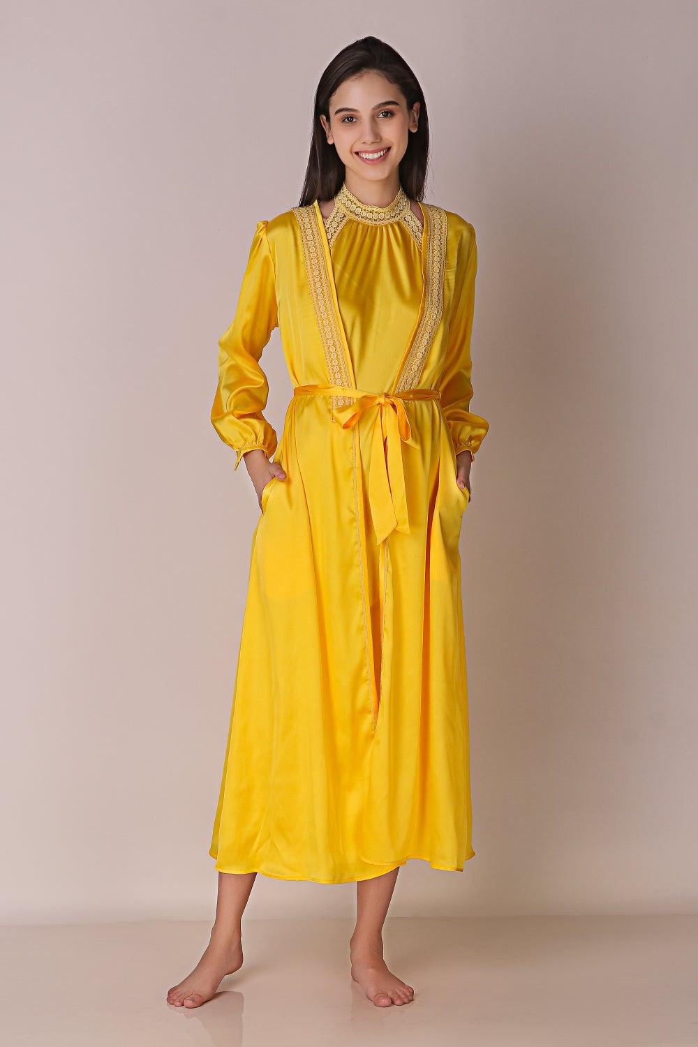 Amber Gold Robe and Slip Set - Image 1