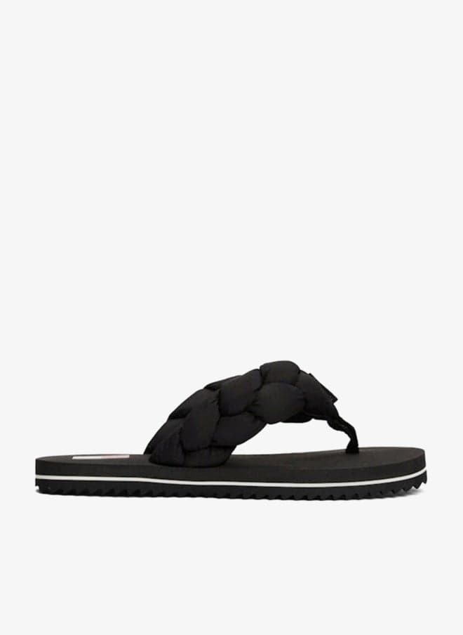 Braided Thong Beach Sandals with Serrated Sole - Image 1