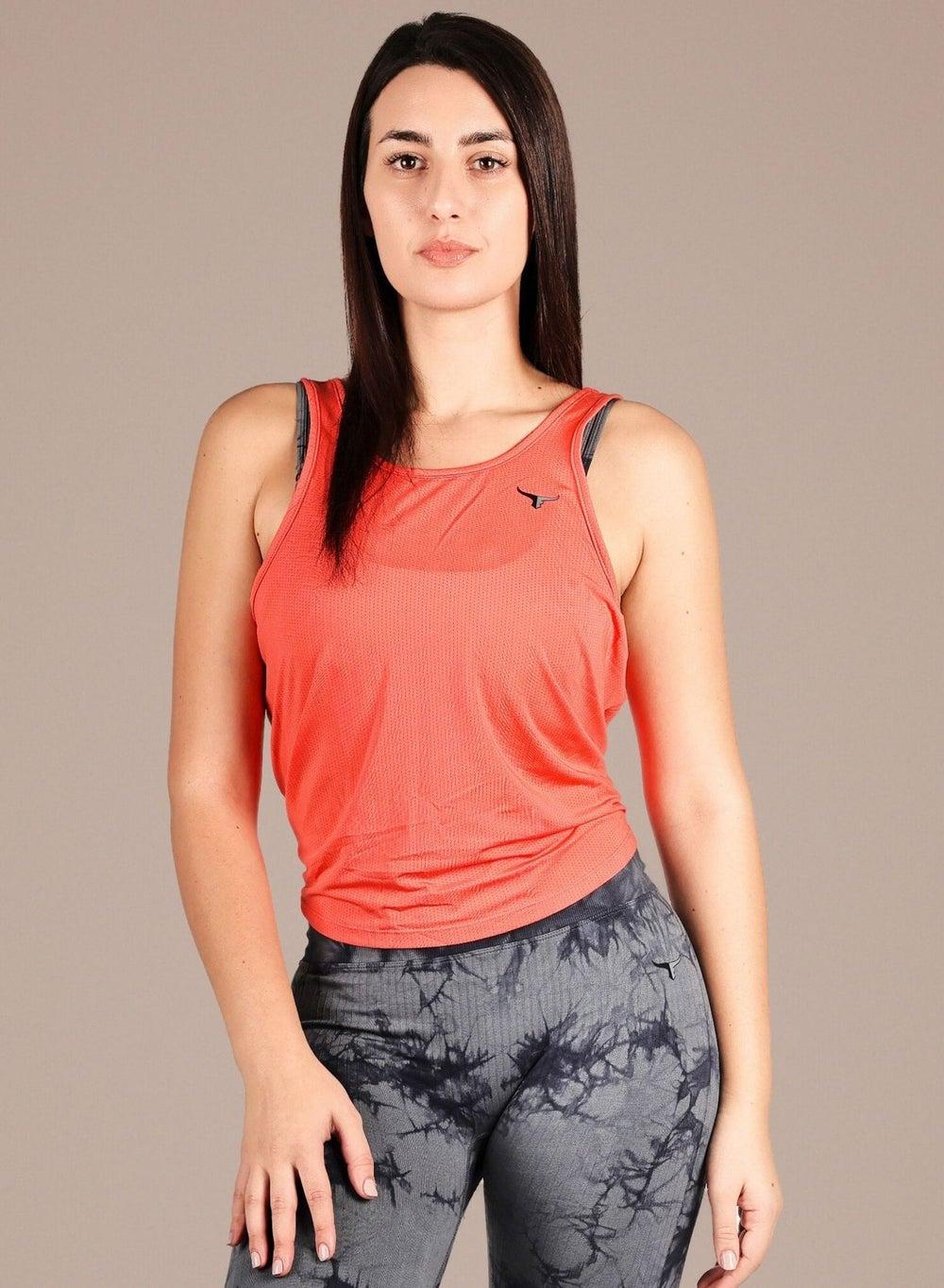 BreezyBack Red Tie Back Tank Top for Women - Image 1
