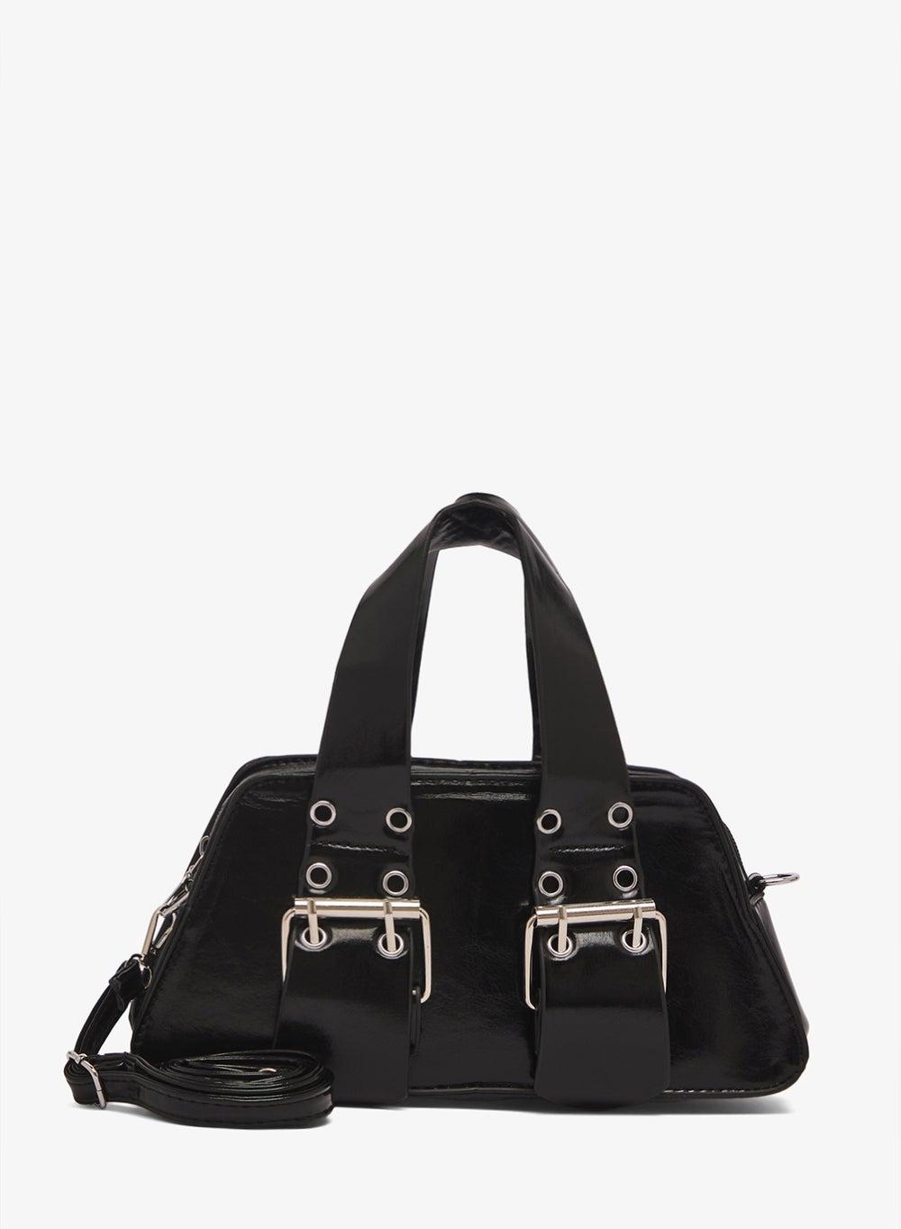 Metal Buckle Detail Embellished East-To-West Shoulder Bag - Image 1