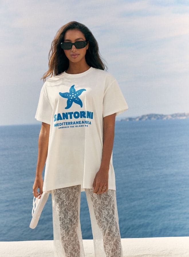 Santorini Jersey Beach T-Shirt - Image 1