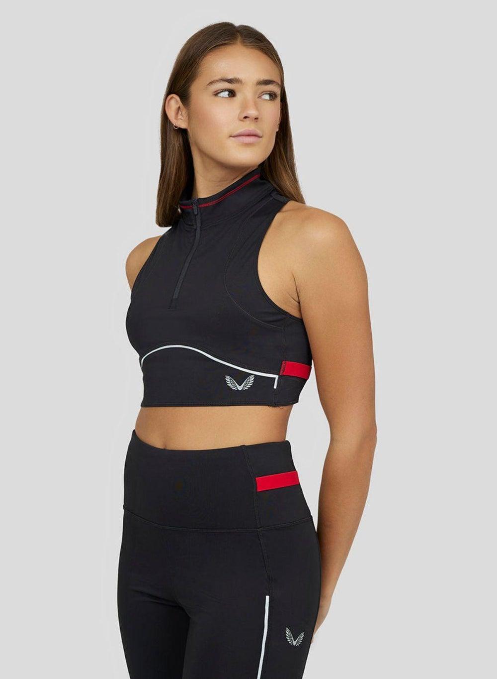 Women’s Black Ultrarun Running Crop Top CF0725 - Image 1