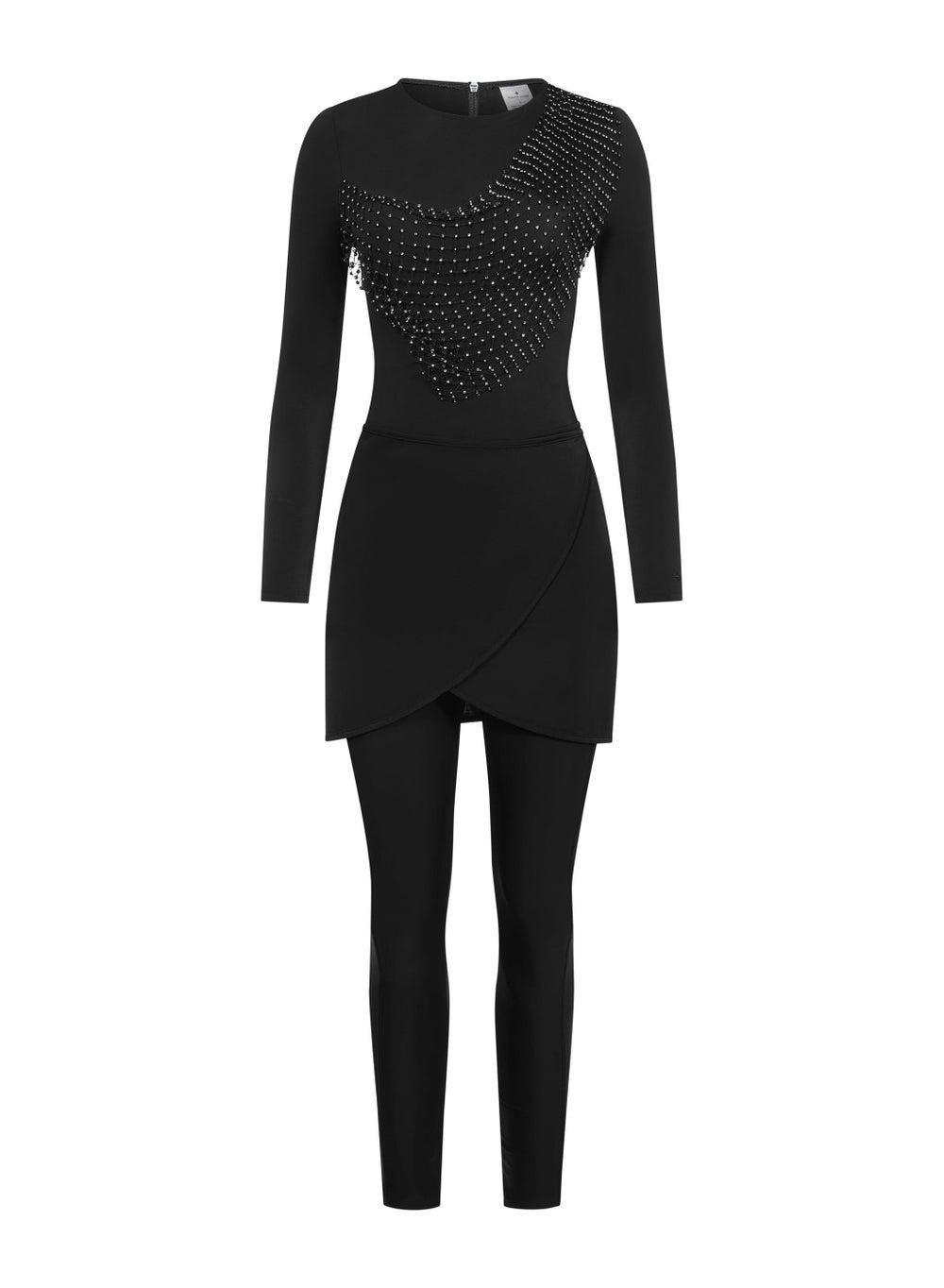 Amara Black Full Set with Diamond Accents - Image 1