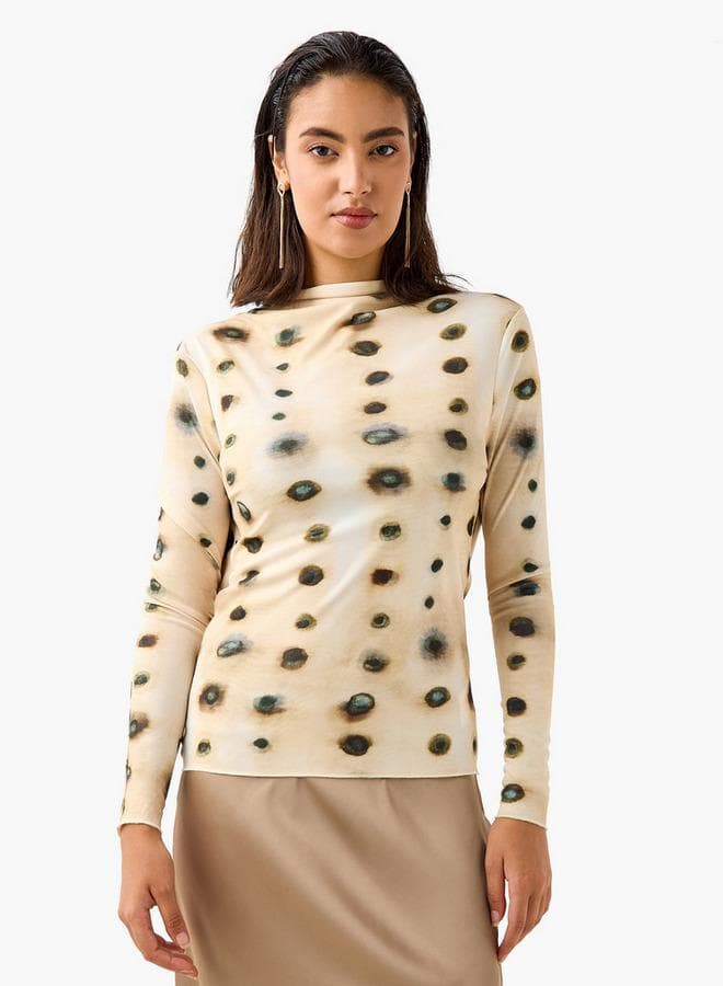 Iconic Cowl Back Long Sleeve Top - Image 1