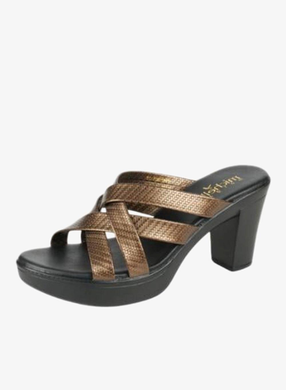 092-2895 Michelle Morgan Bronze Block Heel Sandals 414RJ868 - Image 1