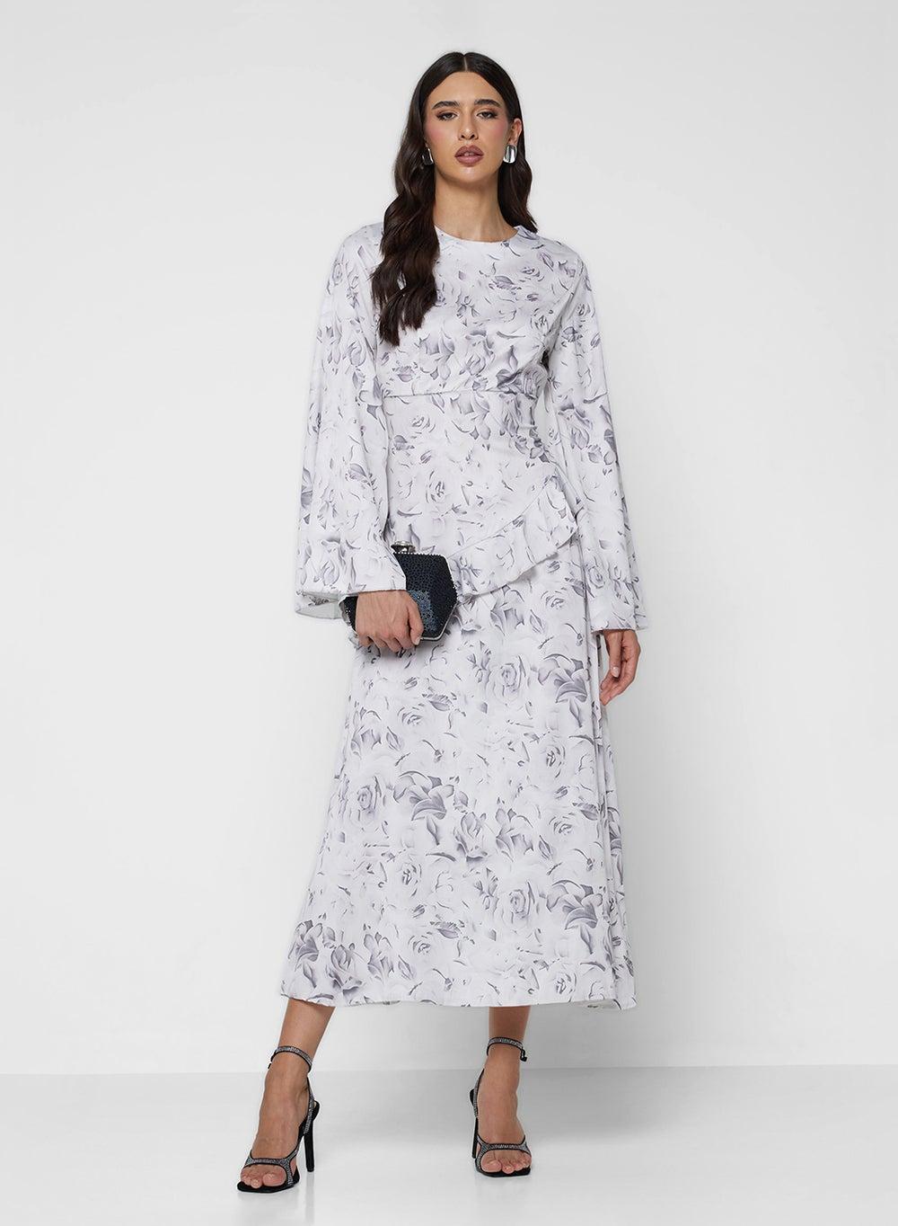 Floral Print Midi Dress - Image 1