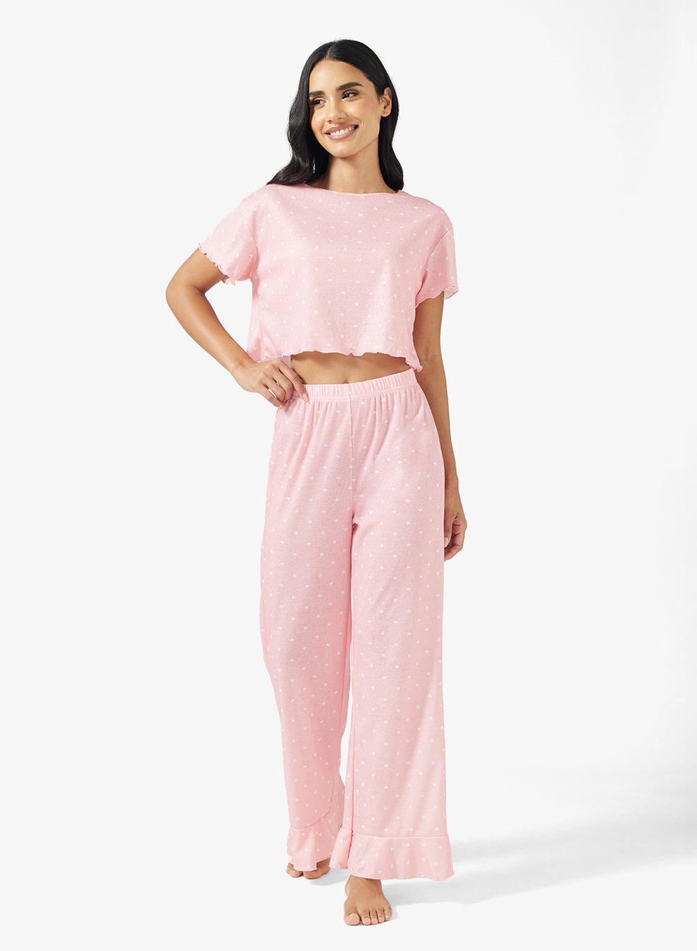 Relaxed Pointelle Lounge Set for Easy Nights - Image 1