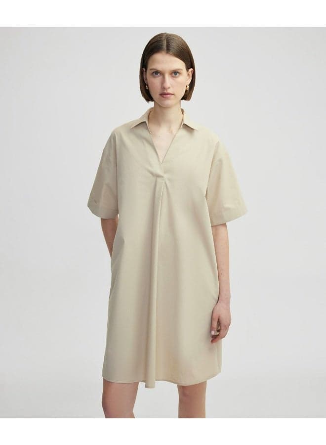 Relaxed Fit Poplin Mini Dress - Image 1