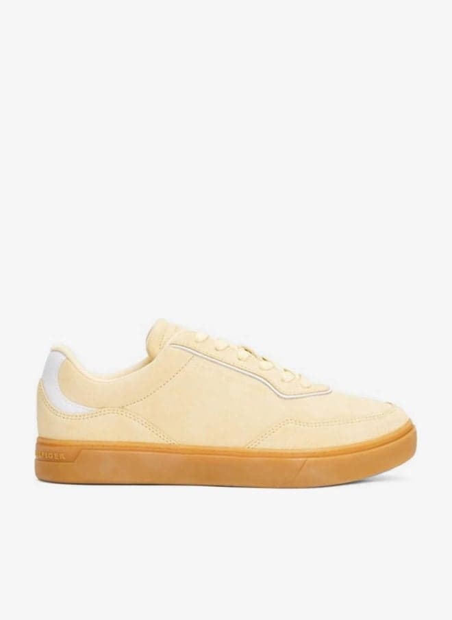 Casual Suede Low Top Sneakers with Embossed Logo - Image 1
