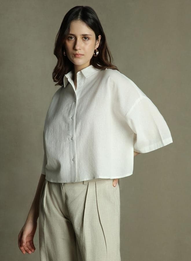 Relaxed Fit White Shirt for Effortless Everyday Style - Image 1