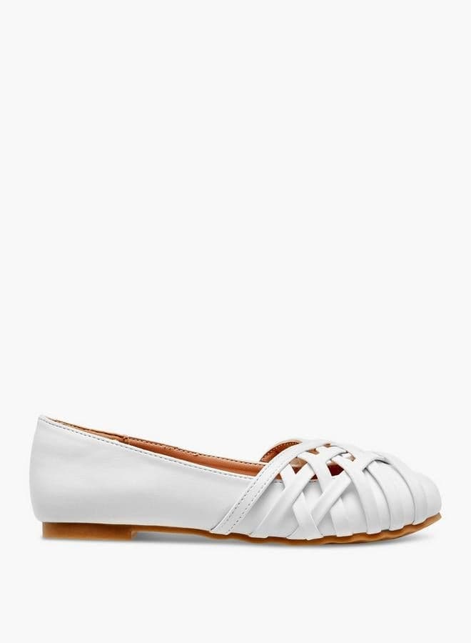 Criss-Cross Slip-On Ballerina Shoes for Girls - Image 1