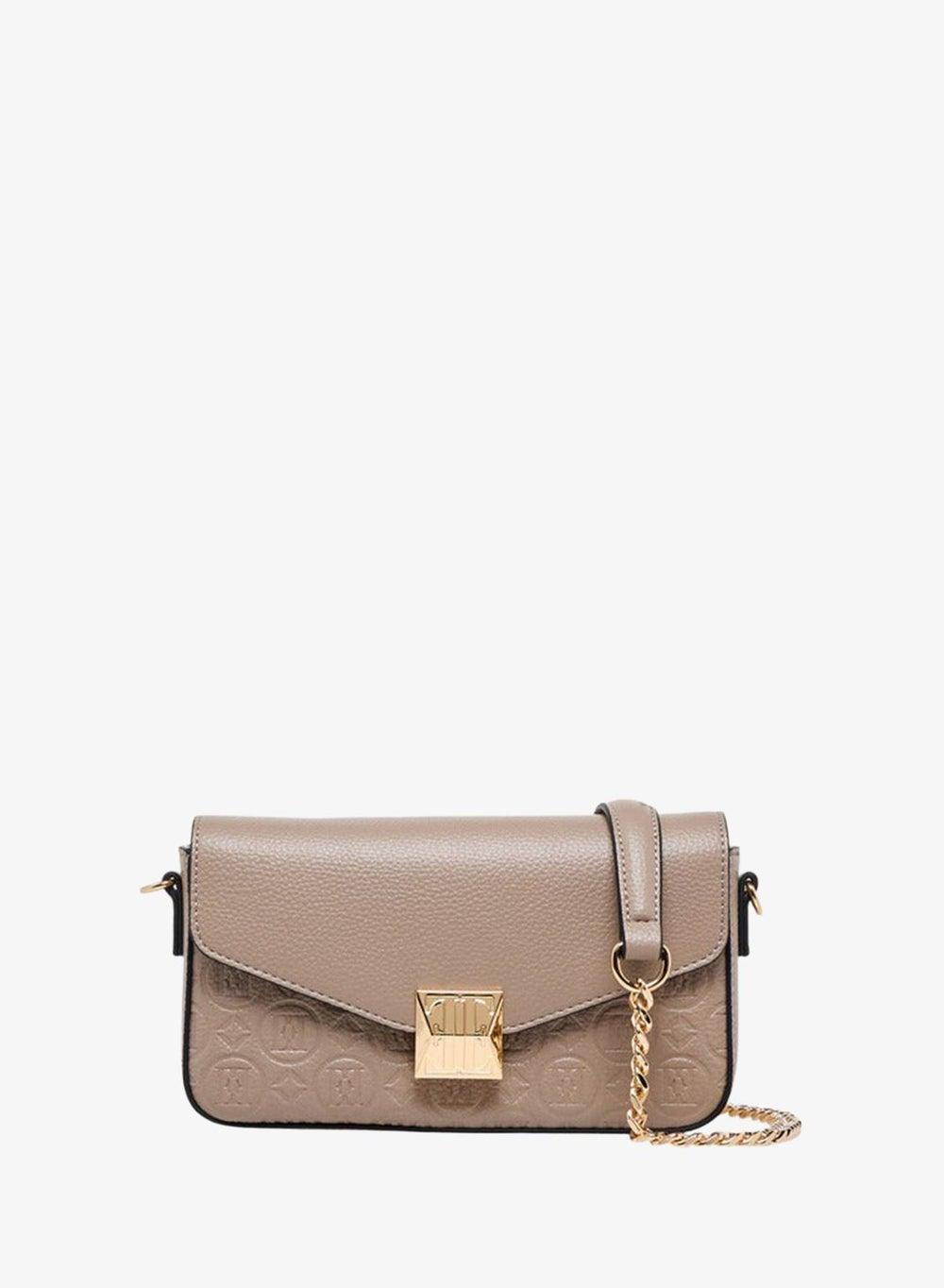 Monogram Embossed Crossbody Bag with Detachable Chain Strap - Image 1