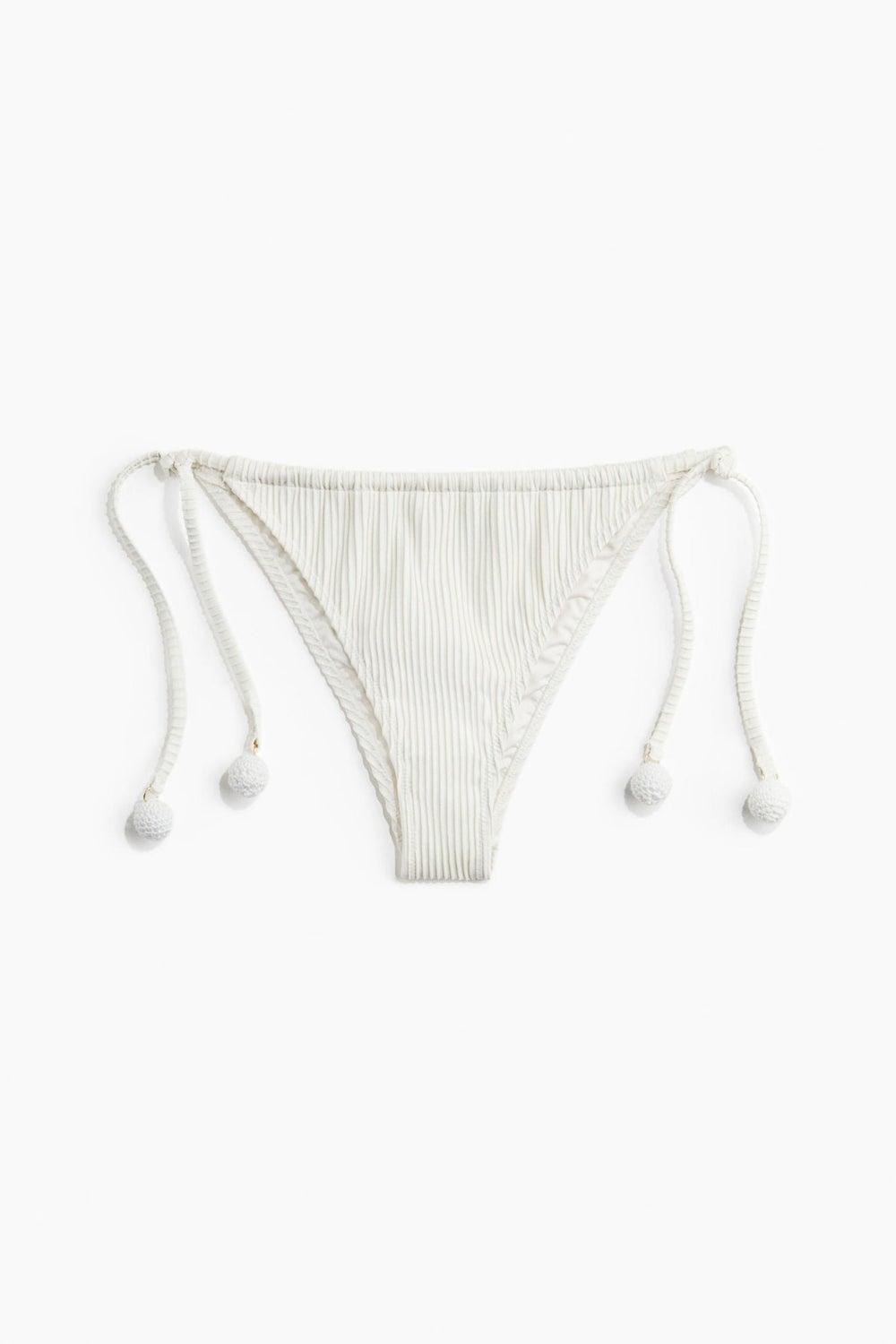 Tie Tanga Bikini Bottoms with Crochet-Look Beads - Image 1