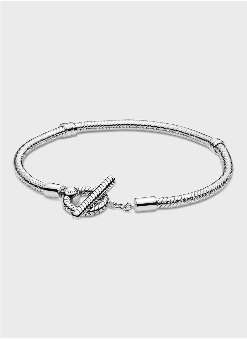 Pandora Moments T-Bar Snake Chain Sterling Silver Bracelet - Image 1