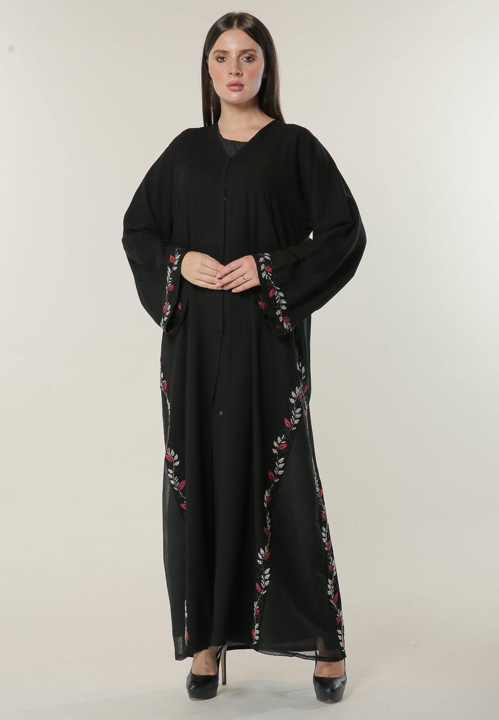 Embellshed Flared Sleeve Abaya - Image 1