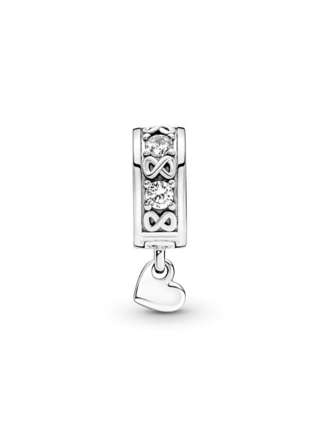 Family Always Pavé Clip Charm in Sterling Silver - Image 1