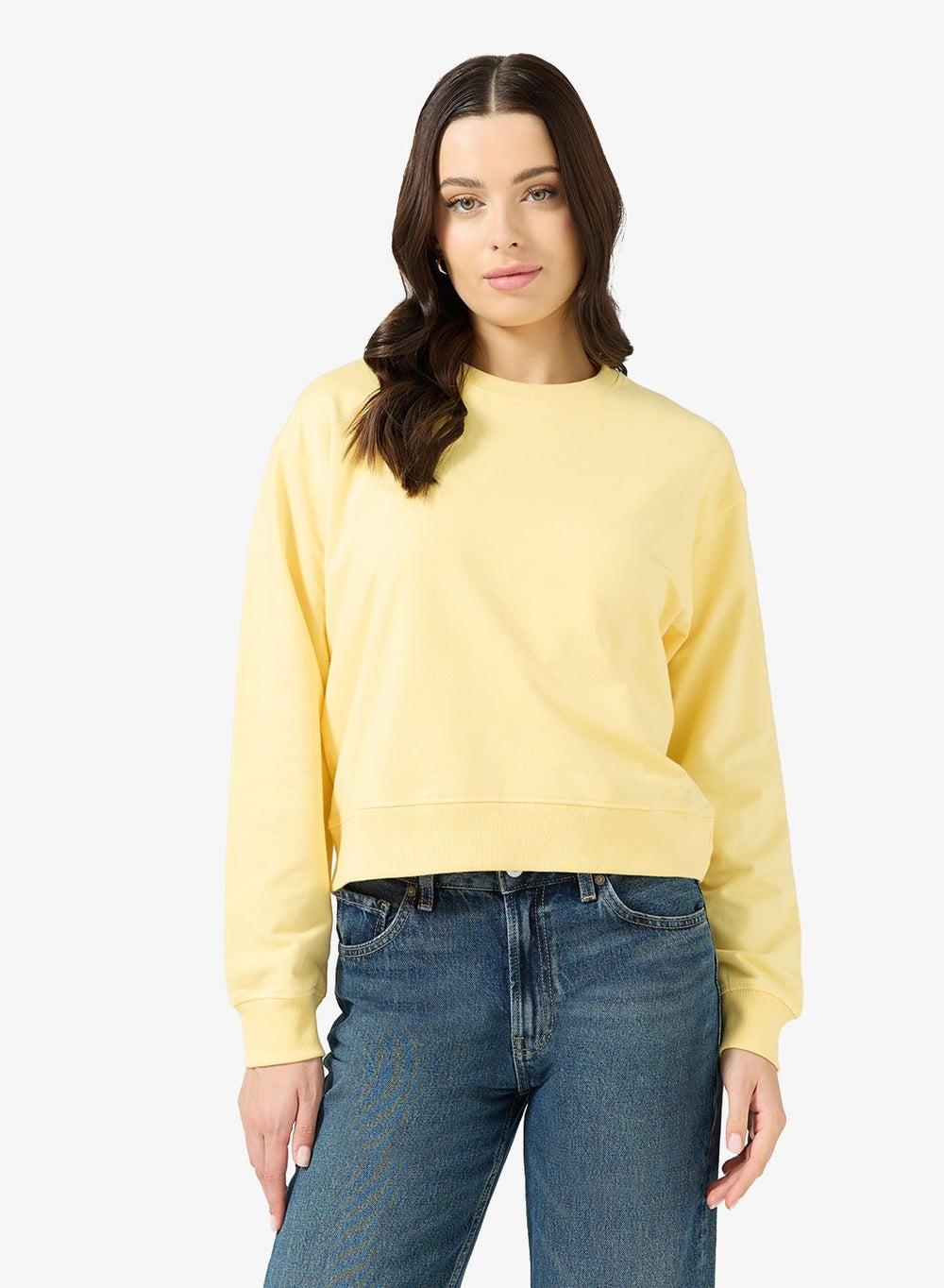 Cotton Oversize Crew Neck Essential Sweatshirt - Image 1