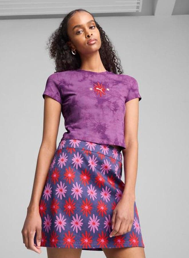 Floral Pack Washed Graphic Crop T-Shirt - Image 1