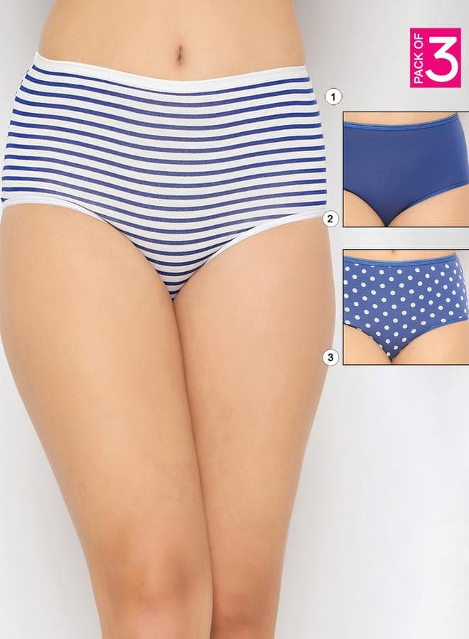 Clovia Set of 3 High Rise Printed Hipster Panties - Image 1