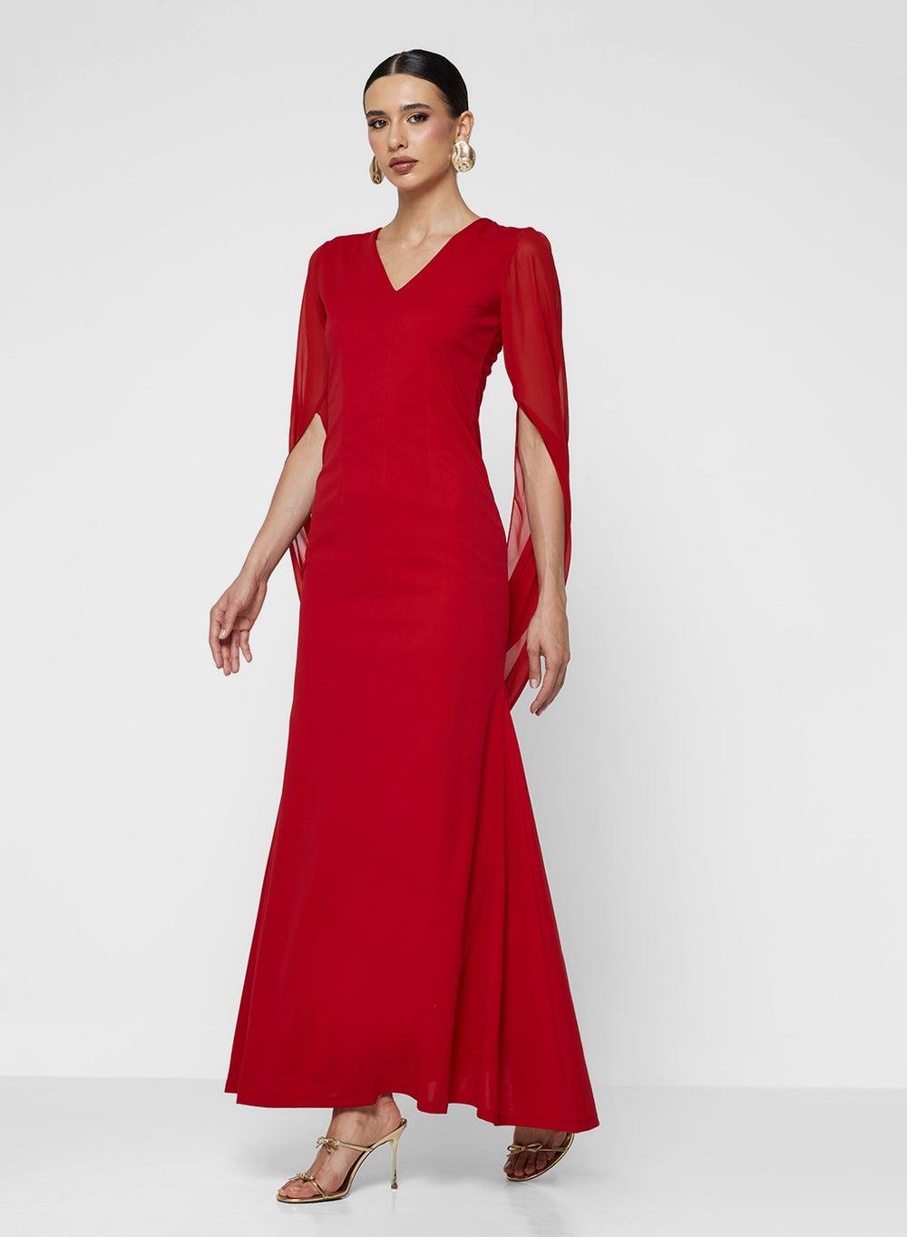 Split Sleeves Maxi Dress - Image 1