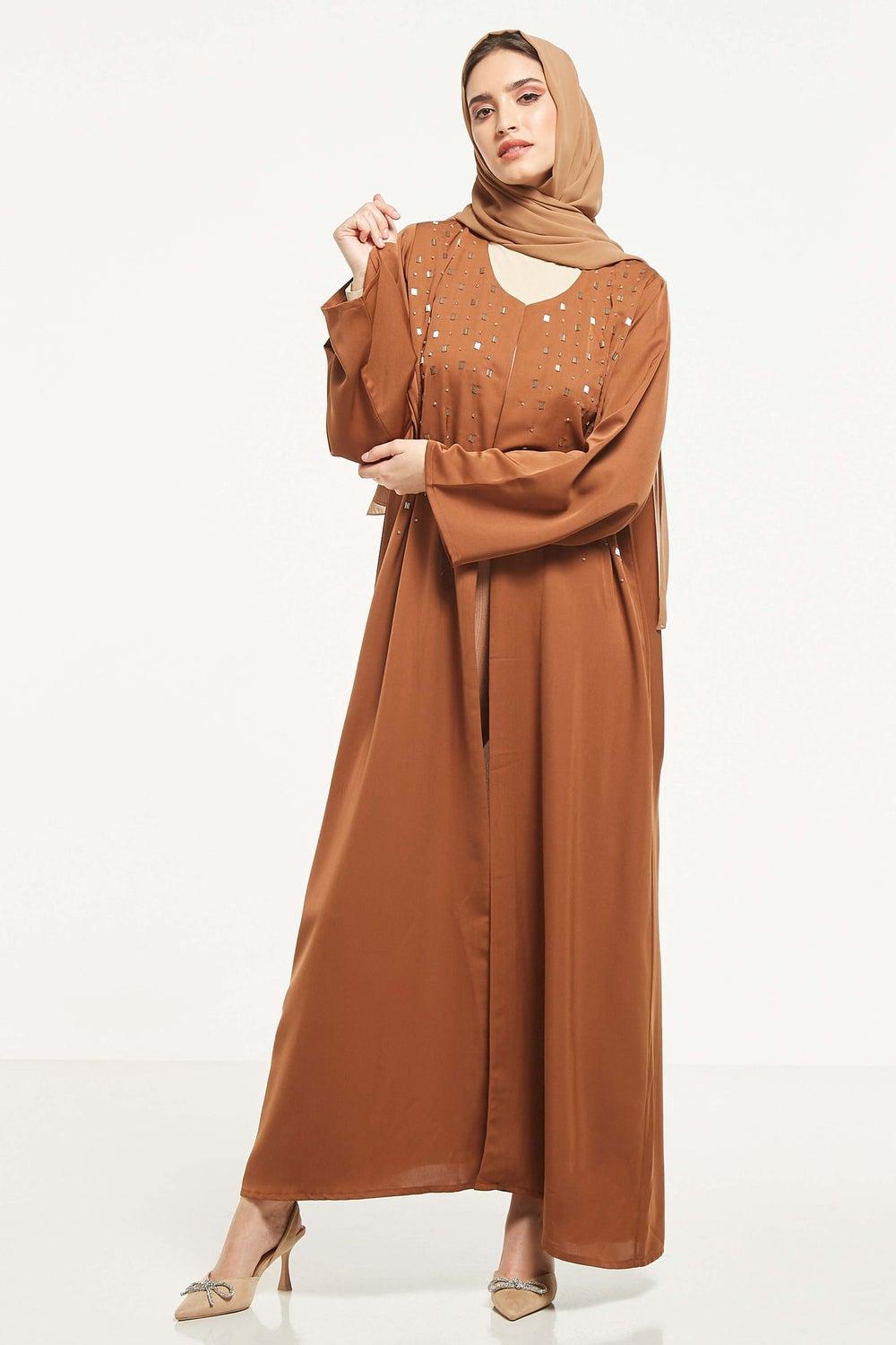 Embellished Flared Sleeve Abaya - Image 1