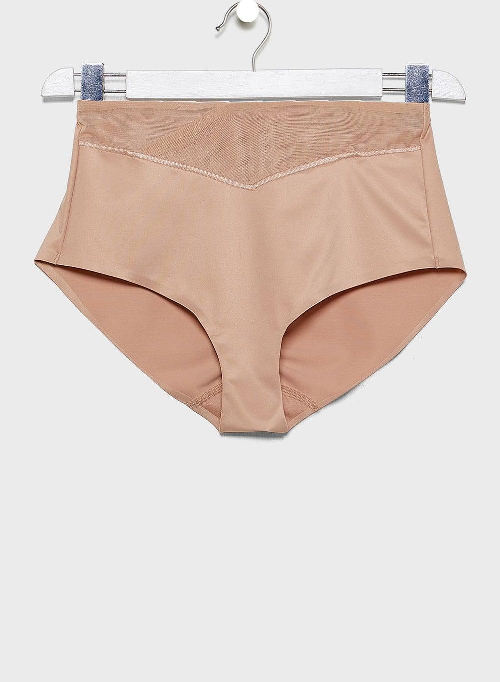 High Waist Mesh Brief in Textured Lace - Image 1