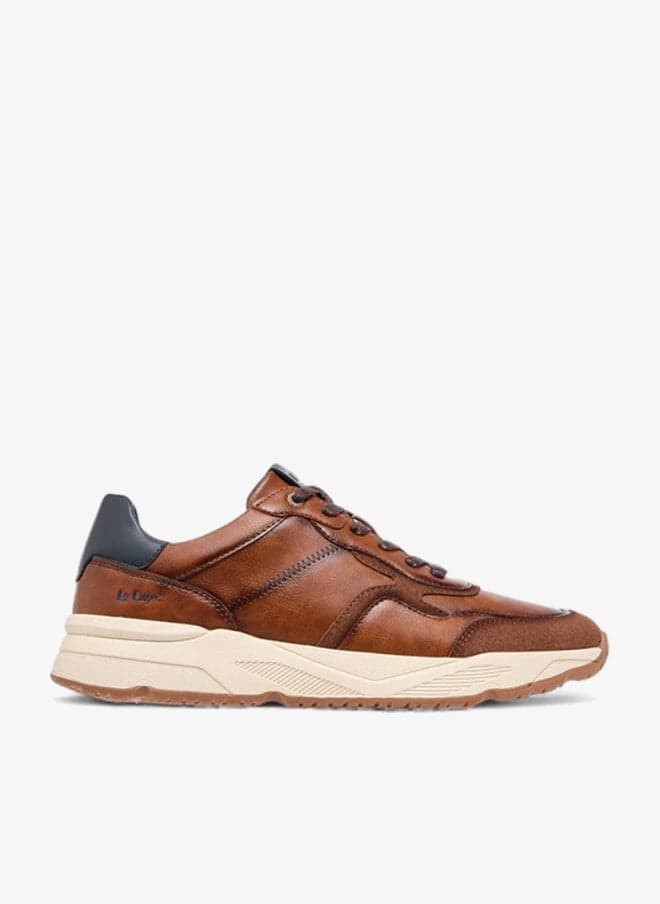 Men's Panelled Lace-Up Low-Top Sneakers - Image 1