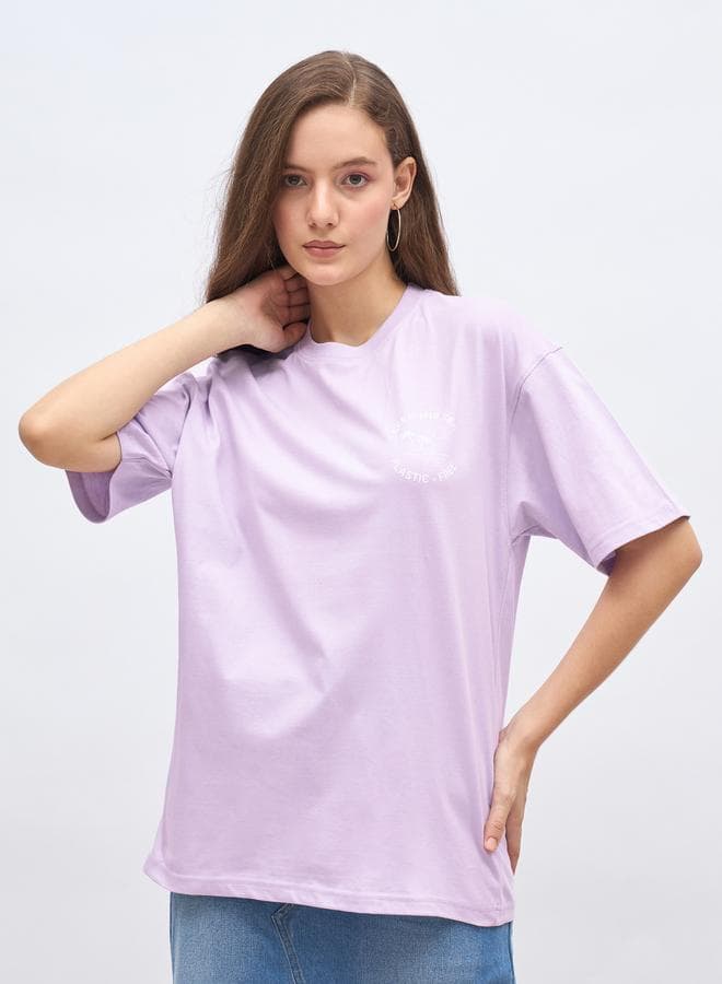 Slogan Print Oversized T-Shirt for Women - Image 1
