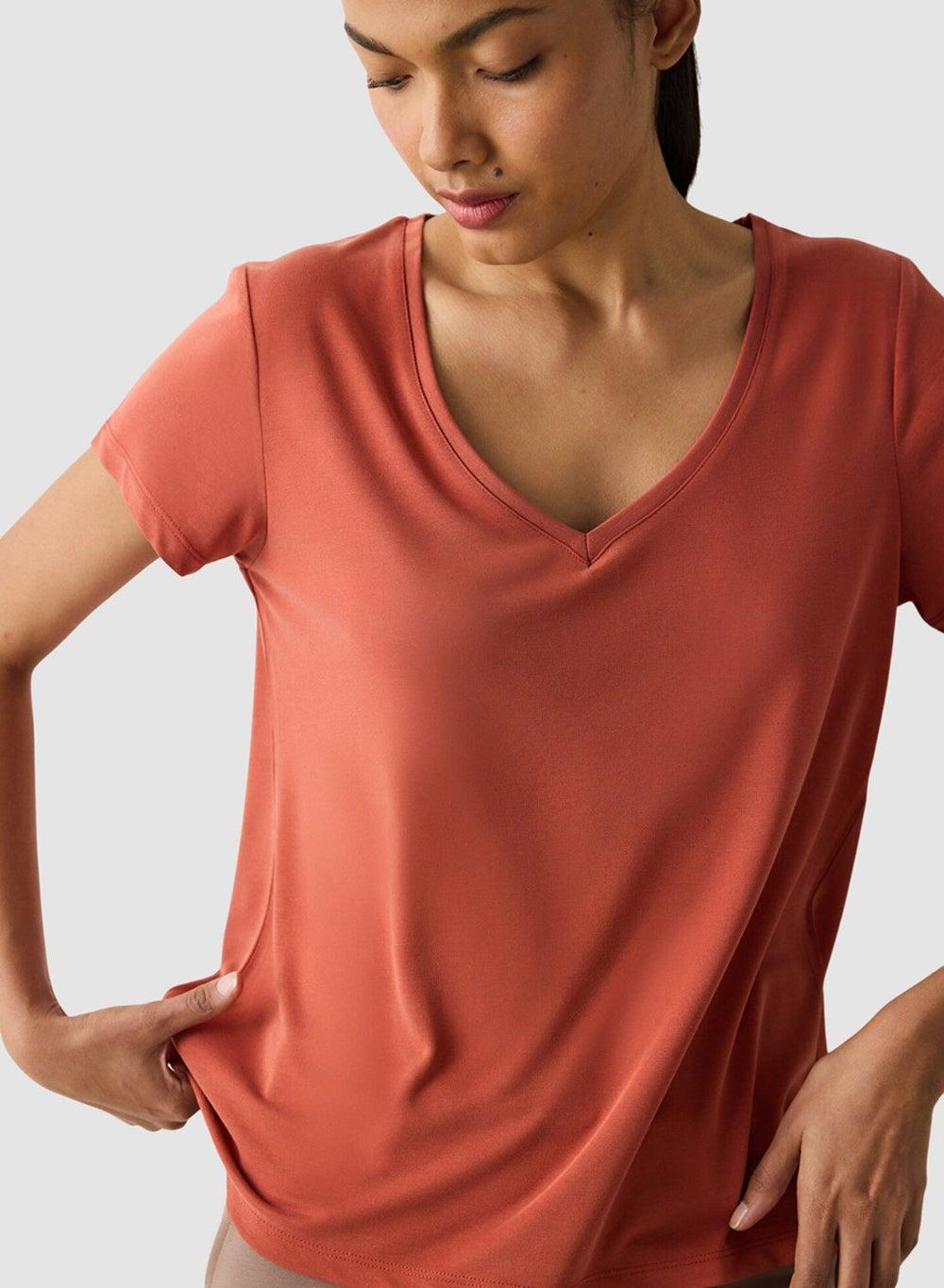 Penti Orange V Neck Regular Fit Modal T-Shirt - Image 1