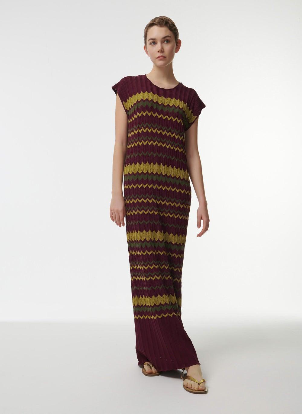 Zig-Zag Jacquard Knit Kaftan - Image 1