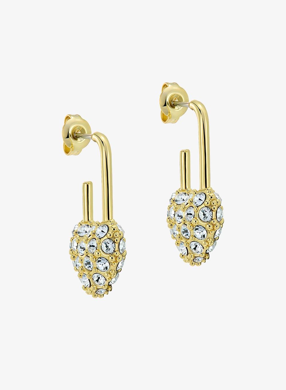 Payton Pave Crystal Padlock Drop Earrings - Image 1